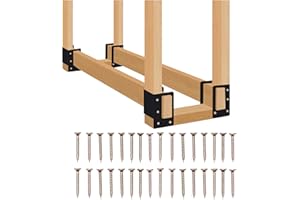 Zhitaoxun 4 Pack Firewood Log Storage Rack Bracket,Indoor Outdoor Adjustable Heavy Duty Powder Coated Steel Holder,Fireplace Wood Storage, Log Holder
