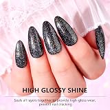 Makartt Glitter Top Coat Gel No Wipe High Gloss Long Lasting 60-90s Cure view 5
