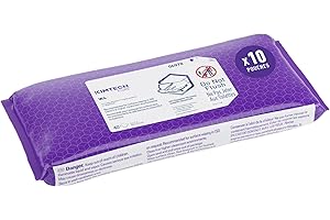 KIMBERLY-CLARK PROFESSIONAL Kimtech 06070 Pure Disposable Wiper with W4 Pre Saturated, 11" Length x 9" Width, White (10 Packs
