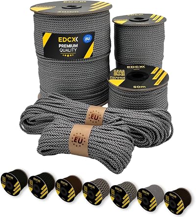 EdcX Paracord 4mm 550 20+ Colors 15m-300m Nylon Rope Outdoor Camping