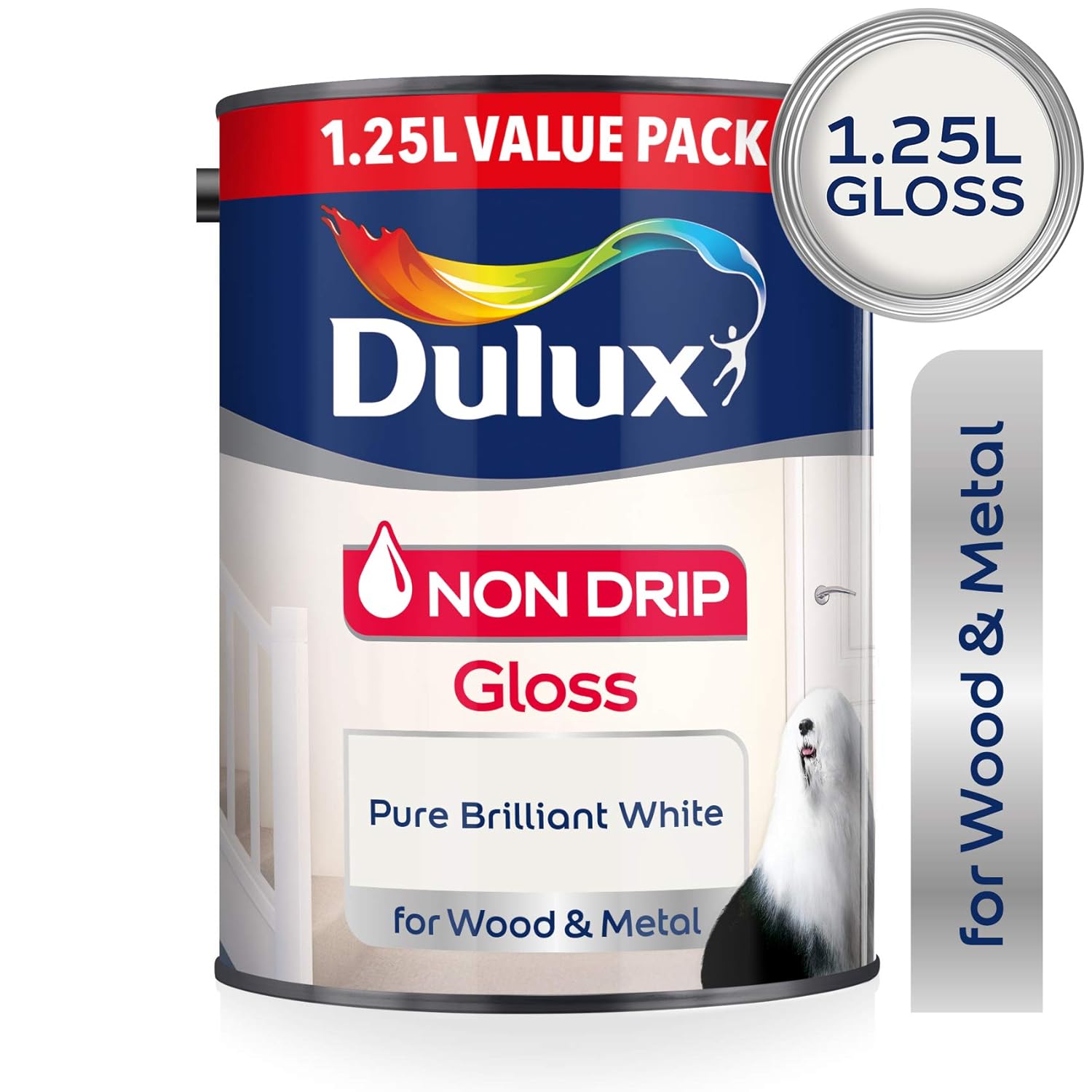 Dulux Non Drip Gloss Paint For Wood And Metal Pure Brilliant White 1