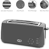 Quest 4 Slice Toaster Grey Extra Wide Long Slots 6 Settings Defrost Reheat view 9