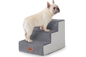 ZOMISIA Dog Steps for Couch - Pet Stairs for Small Dogs and Cats, Dog Steps with Non-Slip Bottom Grey 3 Steps, Grey