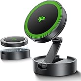 THREEKEY Qi2 Certified MagSafe Car Mount Charger Lite,Car Wireless Charger,15W Magnetic Charger Fast Charging,Retractable Phone Holder with 360°Rotation,Car Mount for iPhone17-12&Galaxy S25 Ultra