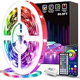 Tenmiro 65.6ft Led Strip Lights Smart Led Light Strips Music Sync Color Changing LED Lights App Control Led Lights for Bedroom Party Home Decoration