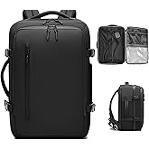 Visnalefry 45L Travel Backpack with Built-in Vacuum Seal Backpacks Exapandable Waterproof Air Compression System TSA Lock Carry-On Suitcase Luggage Laptop Bag Black