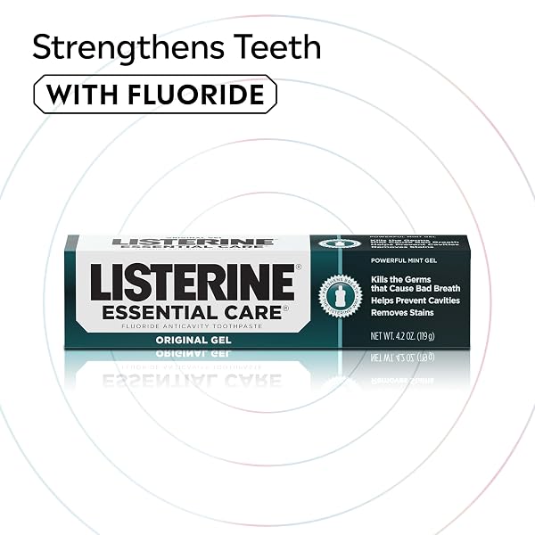LISTERINE ESSENTIAL CARE TOOTHPASTE, BAD BREATH TREATMENT, CAVITY PREVENTION, FLUORIDE TOOTHPASTE; POWERFUL MINT FLAVOR, 4.2 OZ, 6 PACK
