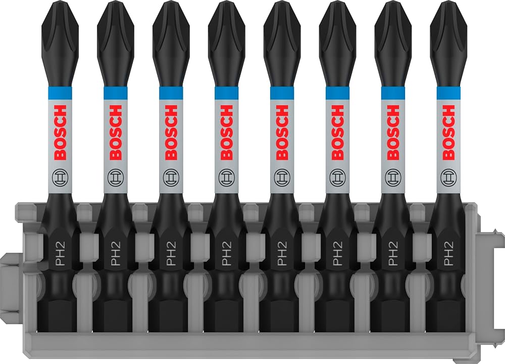 Bosch 8X PRO Phillips Impact Bit PH2 55 mm 8 pcs 1/4" Hex Shank