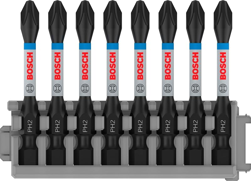 Bosch 8X PRO Phillips Impact Bit PH2 55 mm 8 pcs 1/4" Hex Shank