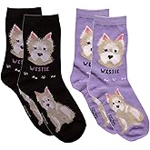 Foozys Unisex Crew Socks | Canine Small Dog Breed Novelty Socks (2 Pair) (Westie)