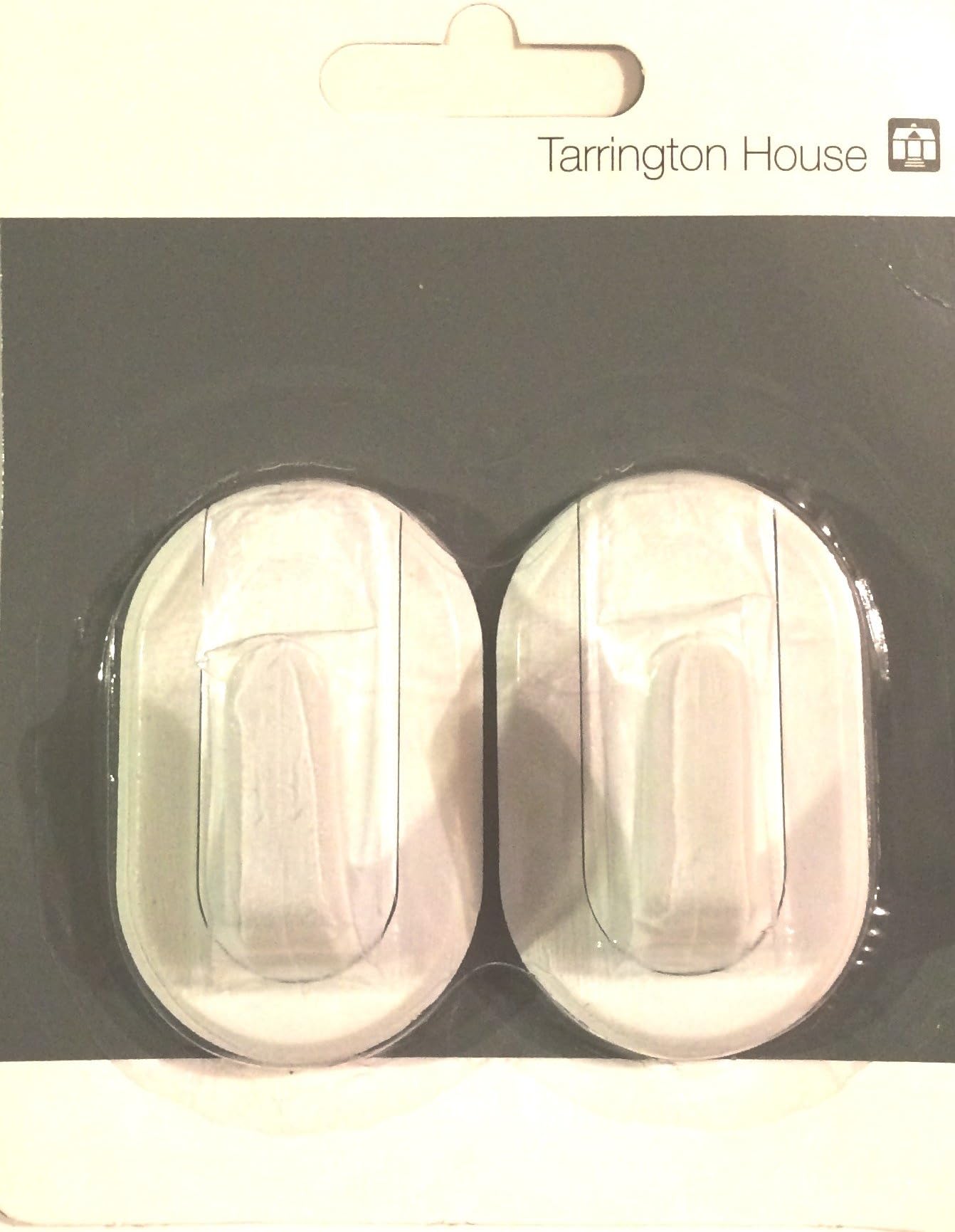 Tarrington House Universal Wall Hooks, Set of 2. Great for Hanging Towel, Robe, Utensils in the Kitchen or Bathroom, No Mess, No Drilling, No Damage