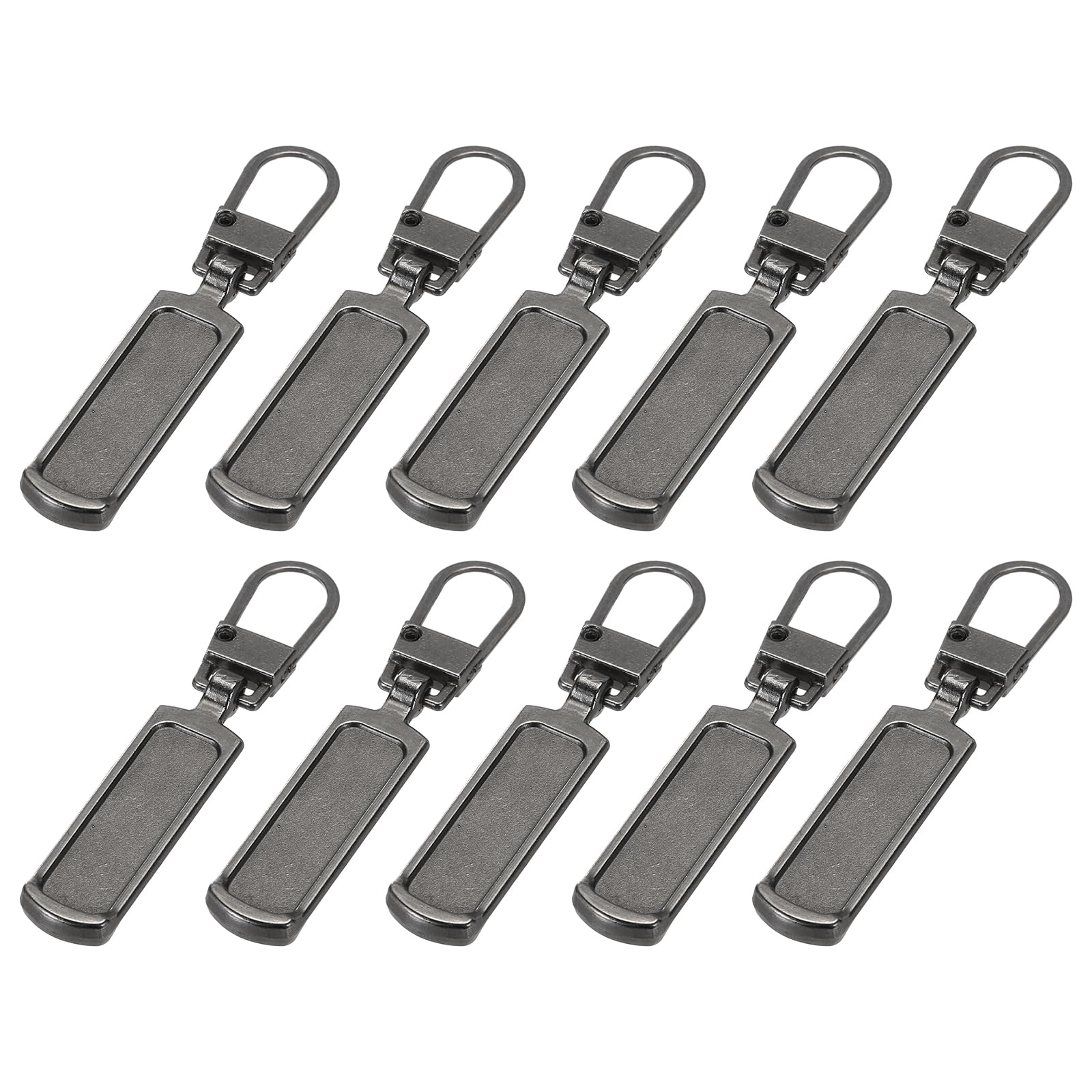 PATIKIL Zipper Pull Replacement, 10 Pcs Detachable Metal Zipper Tab Repair Kit Handle Fixer Extension for Luggage Jackets Suitcase Boots, Gun-Black