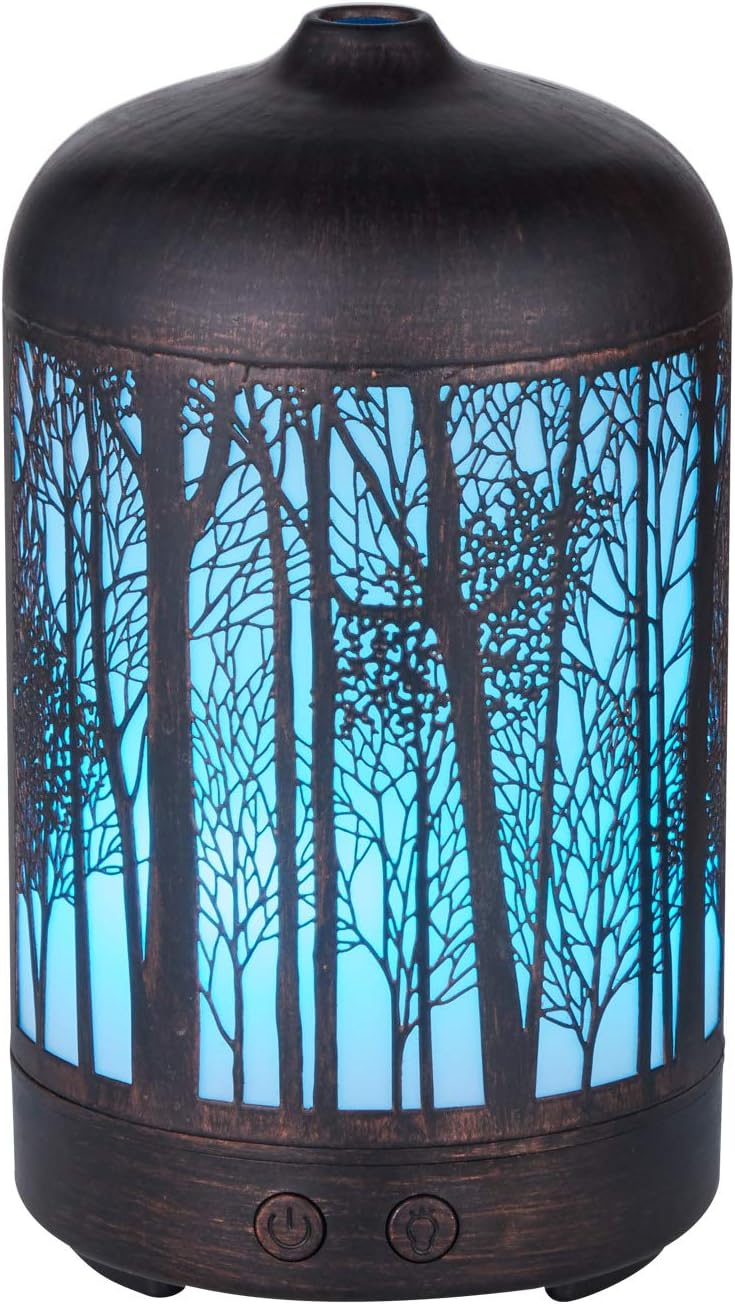 Forest Art Aromatherapy Essential Oil Diffuser,Humidifier,Ultrasonic Quiet,Cool Mist,Adjustable Time Setting,Color Light Changing,Waterless Auto Off,for Baby,Home,Office,Yoga,Birthday,Gift,Decorative