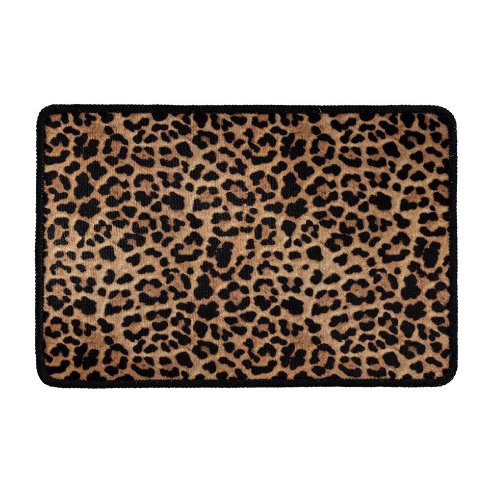 Photo 1 of Dellukee Indoor Outdoor Doormats Leopard Print Cute Welcome Non Slip Durable Washable Home Decorative Door Mats Rugs for Entrance Bedroom Bathroom Kitchen