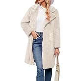 Doorcy Long Fur Coats for Women Winter Warm Lapel Faux Fur Jacket Fuzzy Outercoats with Pockets