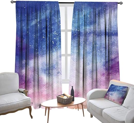 Amazon Com Despkon Navy And Blush Curtains Watercolor Style