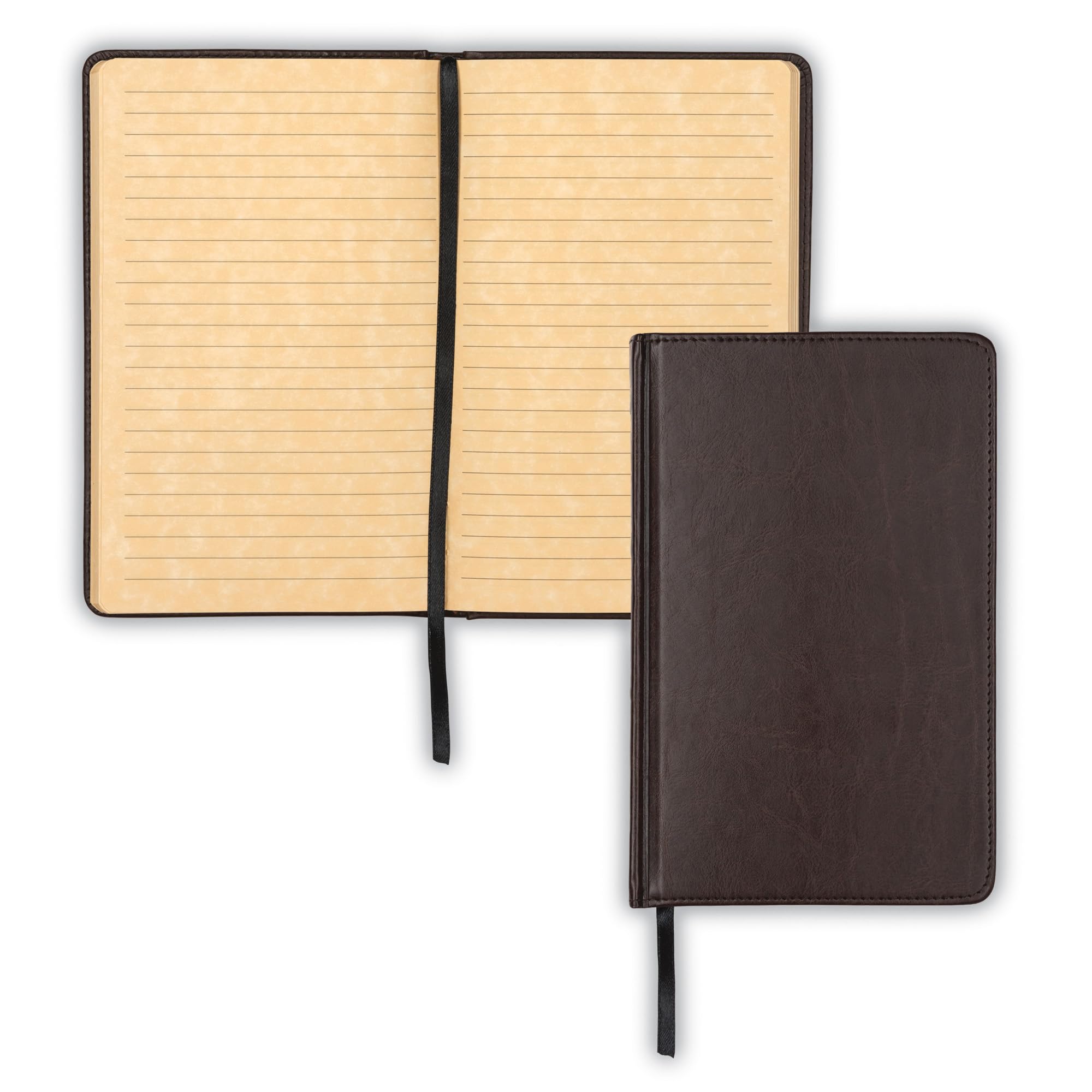Samsill Vintage Hardcover Notebook, 200 Lined Notebook Pages, Brown, 5.25 x 8.25 Inch