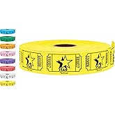 Tacticai 1000 Star Raffle Tickets, Single Roll, Yellow | 8 Color Options, Premium Cardstock, Clean-Tear Perforations, for Events, Fundraisers &amp; Prizes &mdash; Proudly Made in USA