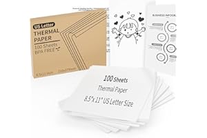 MULTILABEL 100 Sheets Thermal Printer Paper, 8.5"x 11" US Letter Size - High-Efficiency Durable Printing for Home Work, Printing Contract, Picture, Compatible with Most Thermal Printers (100 Sheets)