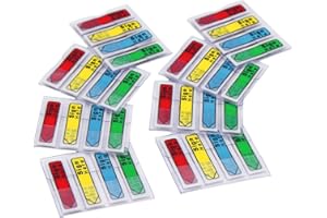 ANDOCA Sign Here Message Arrow Flags Assorted Colors, 640 Pages Total, 0.47 x 1.77 Inch Sticky Tabs, Easy to Post, 8 On-The-Go Dispensers/Combo Pack