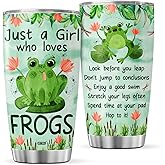 CUBICER Green Frog Tumblers Coffee Women Stainless Steel Tumbler 20 Oz Cup Mug Funny Insulated Travel Mugs Gifts For Frog Lovers Women Birthday Kitchen Accessories Supplies