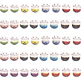 CHGCRAFT 40Pcs 10 Colors Ceramic Lucky Cat Beads Handmade Porcelain Lucky Cat Loose Spacer Beads Ceramic Bead Bulk for DIY Jewelry Making. 12x14x11mm