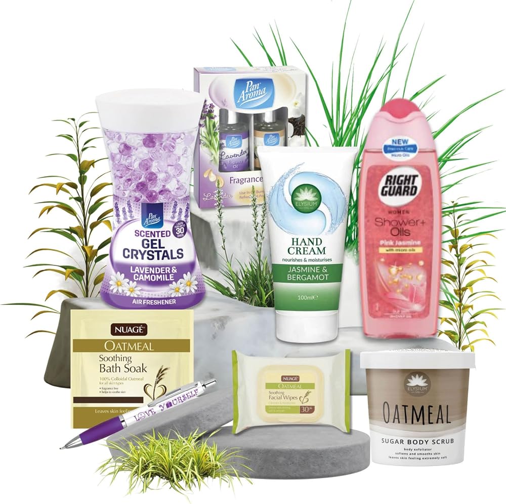Sinta Gifts Women's Spa Bath Set - Oatmeal Soak, Scrub, Cream, Wipes, Shower Gel
