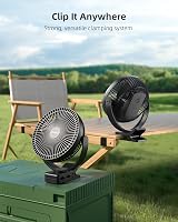 Koonie 10000mAh Clip on Fan 8 Inch Rechargeable Desk Fan 360° 4 Speed view 6