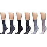 Cuddl Duds Womens 6 Pack Supersoft Warm Crew Socks (Ladies Shoe Size 4-10, Black Basic)
