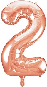 Unique Rose Gold Number 9 Shaped Large Foil Balloon 86cm view 5