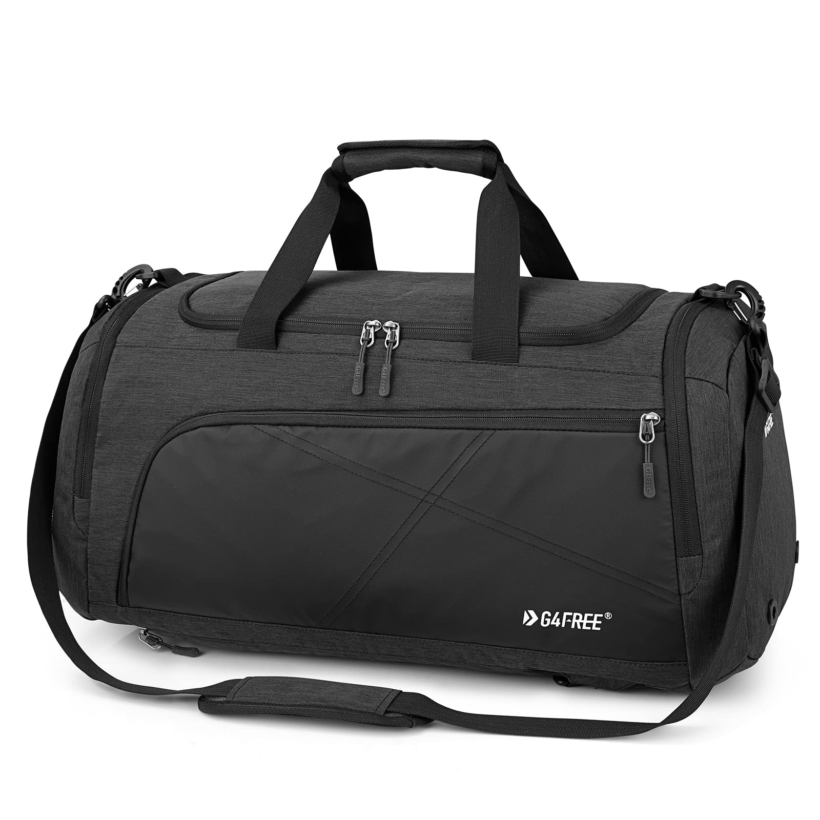 G4Free 45L/60L 3-Way Duffle Backpack Gym Bag with Wet Pocket & Shoes Compartment Sports Travel Weekender Overnight Duffel Bag