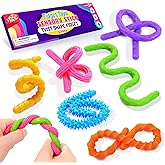 Sensory Fidget Toys Kids Adults: 6 Pack Textured Toddler Sensory Stick for Autism Kids Calming Down - Silicone Fidget Stress