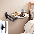 JANHOLOHANG Wall Mounted Folding Table,Bedside Folding Coffee Table,Sofa Stand for Small Spaces,Supporting Stands, with Heavy - Durability Brackets，Perfect Addition to Bedside/Sofa Side/by The Desk