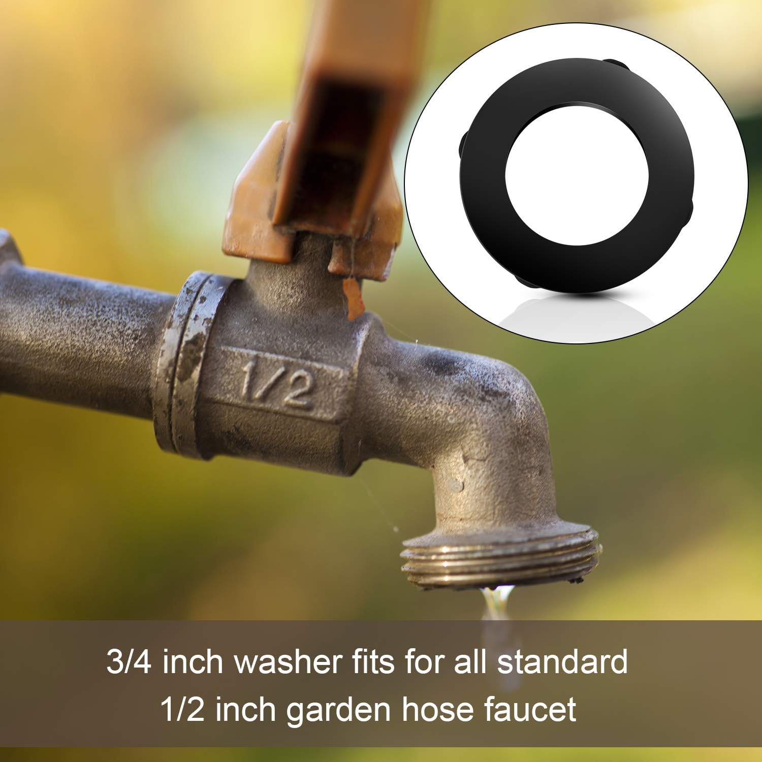 20 Pack Shower Head Washers Rubber Washers Seals, Self Locking Tabs