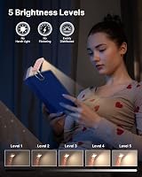 Mexllex Rechargeable Book Reading Light with 3 Color Temp 5 Brightness Levels view 3