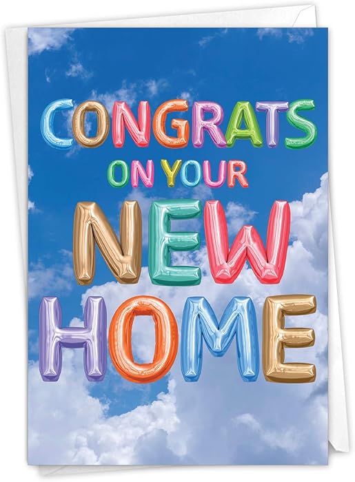 NobleWorks, Inflated Messages - New Home Greeting Card with Envelope -, New Home C5651NNHG