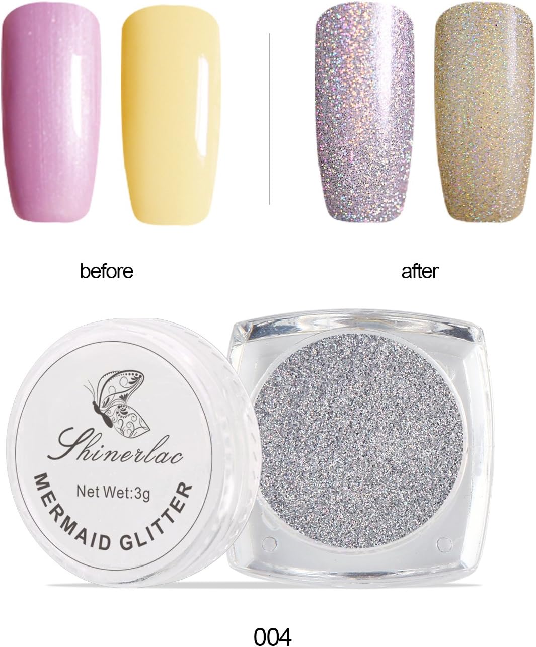Bluesky Mermaid Glitter 004 UV/LED Gel Nail Polish, 10 ml