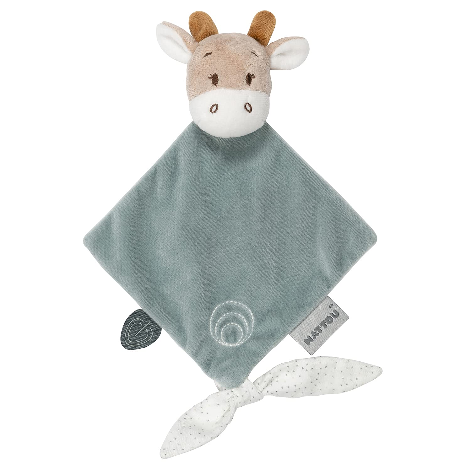 Nattou Luna the Giraffe, Comforter Doudou, 25 x 20 cm, Cuddly Companion, Snuggle Blankie, Super Soft Polyester, Machine Washable, PETA-Approved Vegan