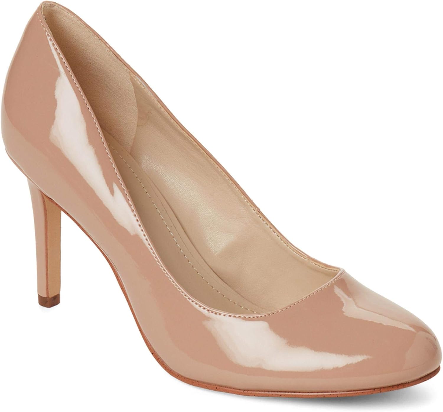 nude round toe heels