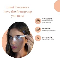 Slant Tip Lighted Tweezers for Eyebrows