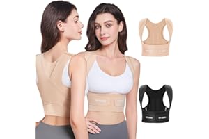 Fit Geno Posture Corrector for Women Invisilite: Invisible Lightweight Back Brace for Neck Shoulder & Upper Back Pain Relief - Improve Posture Correct Hunchback Slouching Under Clothes Medium