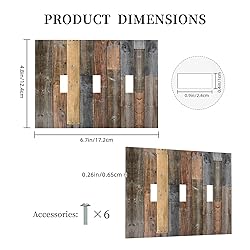 Vintage Wood Planks Light Switch Cover Triple