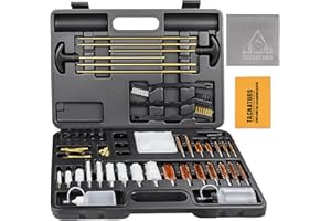 Universal Gun Cleaning Kit, Rifle Handgun Shotgun Cleaning Supplies, for All Guns with Case, Gun Cloths