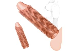 ALMYMM Spikes Penis Sleeve, Textured Cock Sleeve, Men Penis Enlargement Sleeve Girth Extension Enhancer, Dildo Sleeve Anal Se