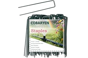 COBARYEN Galvanized Steel Landscape Staples Heavy-Duty 6 Inch - 11 Gauge Garden Stakes, Landscape Pins, Ground Anchors for Weed Barrier Fabric, Lawn, Tent & Outdoor Projects (50)
