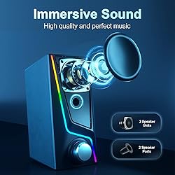 Computer Speakers, PC Speakers with 6 Lighting