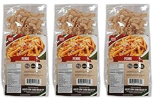 GREAT LOW CARB BREAD CO. Low Carb Pasta, Keto Pasta, Great Low Carb Bread Company ,7g Net Carbs, 12g of Protein, Non GMO, (Penne, 3 Pack)