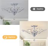 Ganeed Vintage K9 Clear Crystal Chandelier 4 Light Ceiling Fixture Silver view 4