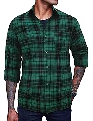 COOFANDY Men's Plaid Flannel Shirts Long Sleeve