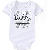 shlrzy Happy Birthday Daddy Newborn Baby Boy Outfit New Dad Gifts Funny Baby Clothes